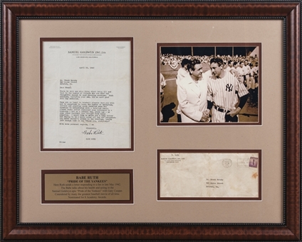 Babe Ruth Signed and Framed 22 x 28 Thank You Letter Collage (Beckett GEM MT 10)
